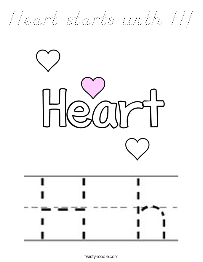 Heart starts with H! Coloring Page