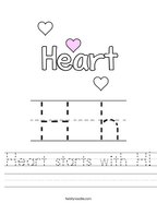 Heart starts with H Handwriting Sheet