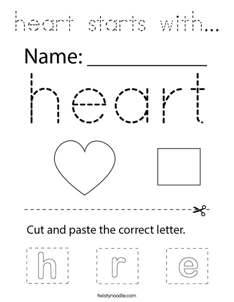 Heart starts with... Coloring Page