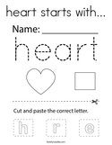 heart starts with Coloring Page
