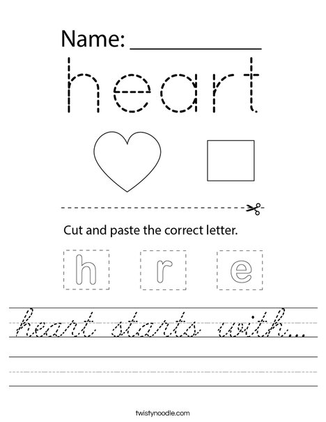 Heart starts with... Worksheet