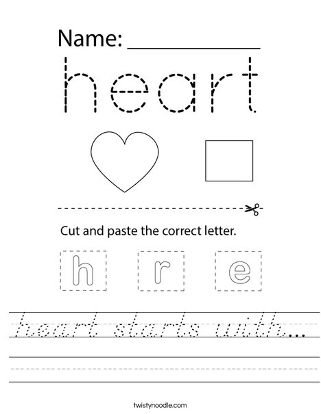 Heart starts with... Worksheet