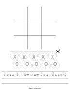 Heart Tic-Tac-Toe Board Handwriting Sheet