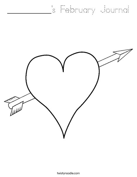 Heart with Arrow Coloring Page