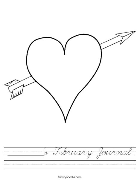 Heart with Arrow Worksheet