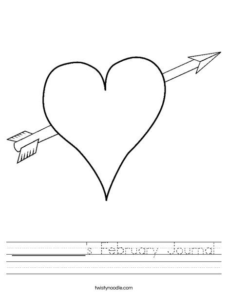 Heart with Arrow Worksheet
