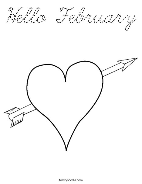 Heart with Arrow Coloring Page