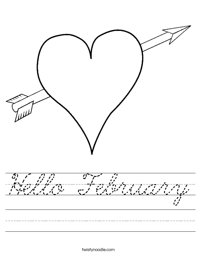 Hello February Worksheet