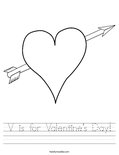 V is for Valentine's Day! Worksheet