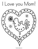 I Love you Mom Coloring Page