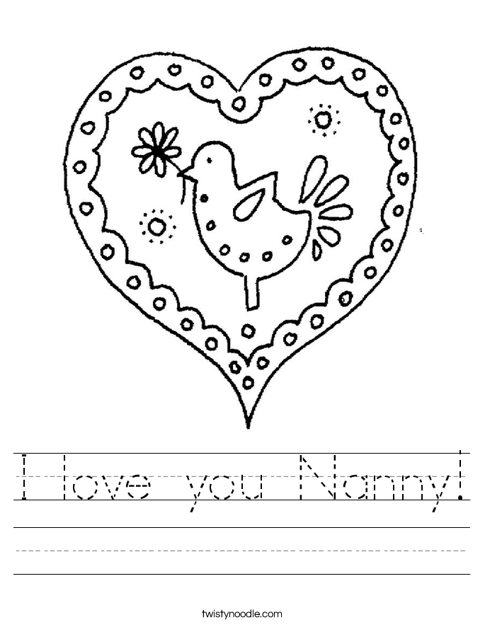 I love you Nanny! Worksheet