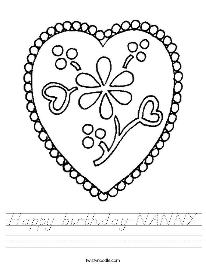 Happy birthday NANNY Worksheet