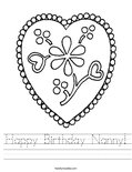 Happy Birthday Nanny! Worksheet