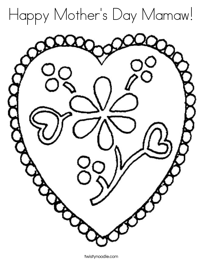 Happy Mother's Day Mamaw! Coloring Page