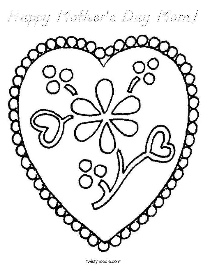 Happy Mother's Day Mom! Coloring Page