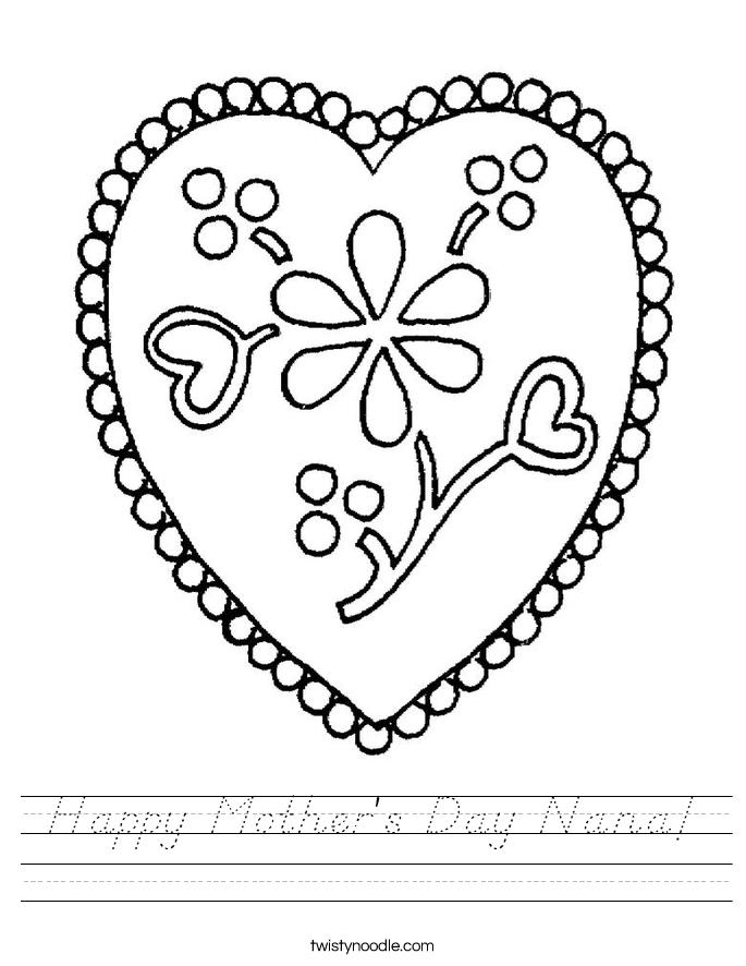 Happy Mother's Day Nana! Worksheet