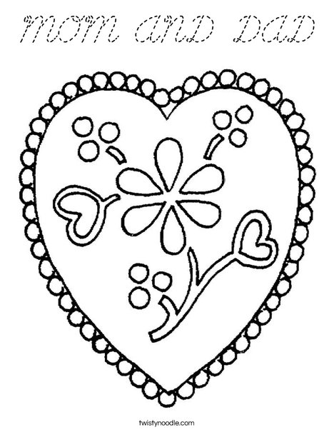Heart with Flowers Coloring Page