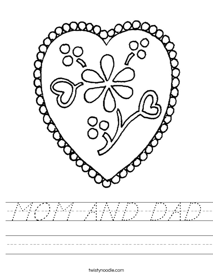 MOM AND DAD Worksheet