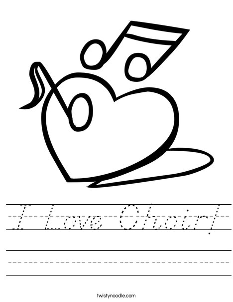Heart with Notes Worksheet