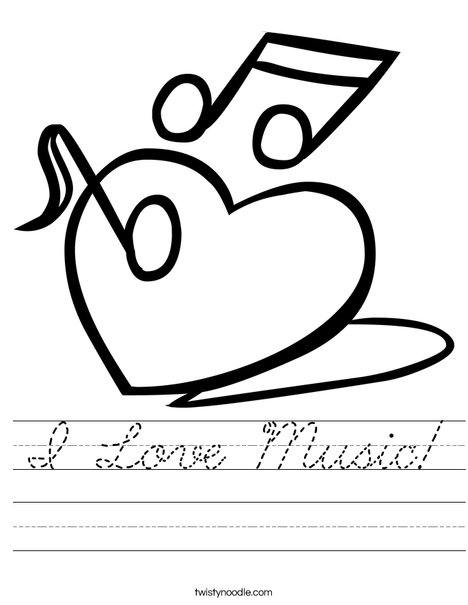 Heart with Notes Worksheet