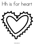 Hh is for heart Coloring Page