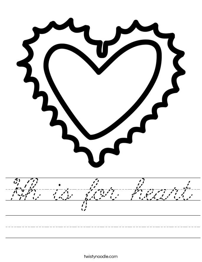 Hh is for heart Worksheet