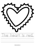 The heart is red. Worksheet