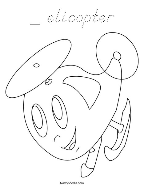 Happy Helicopter Coloring Page
