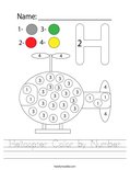 Helicopter Color by Number Worksheet