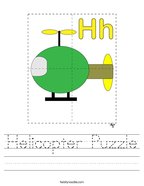 Helicopter Puzzle Handwriting Sheet