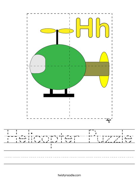 Helicopter Puzzle Worksheet