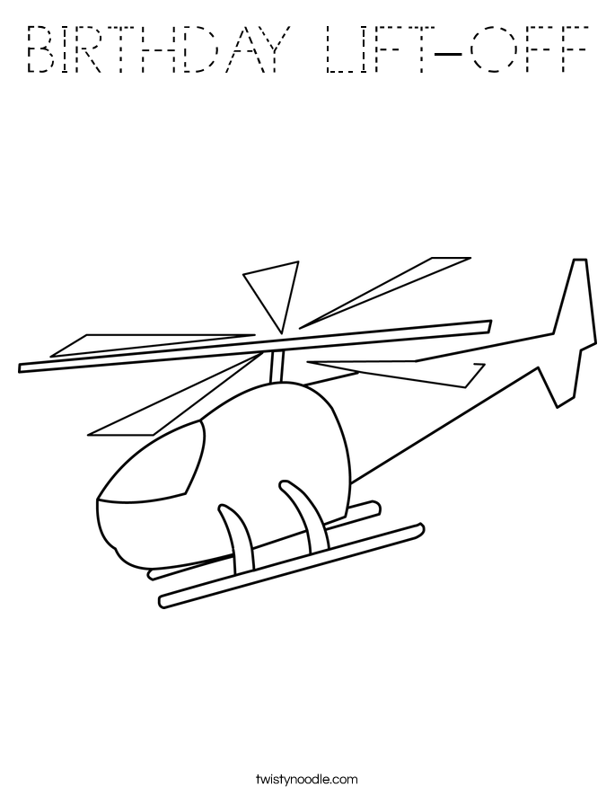 BIRTHDAY LIFT-OFF Coloring Page