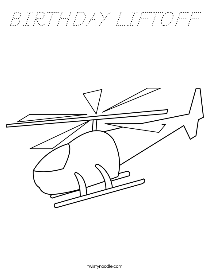 BIRTHDAY LIFTOFF Coloring Page