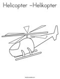 Helicopter -Helikopter Coloring Page