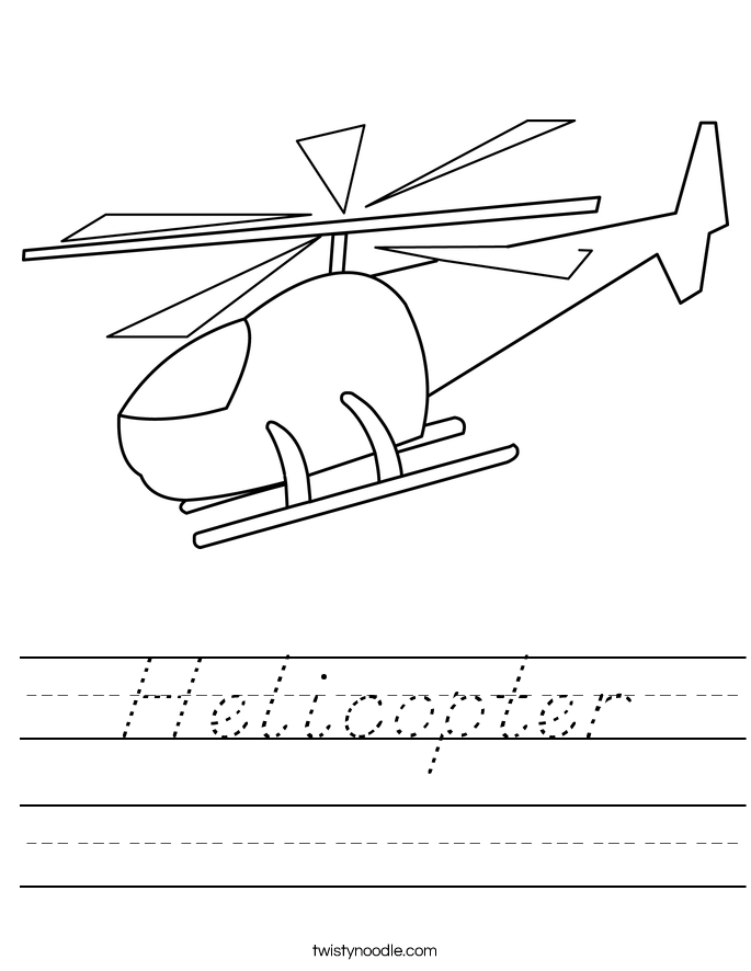 Helicopter Worksheet