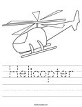Helicopter Worksheet