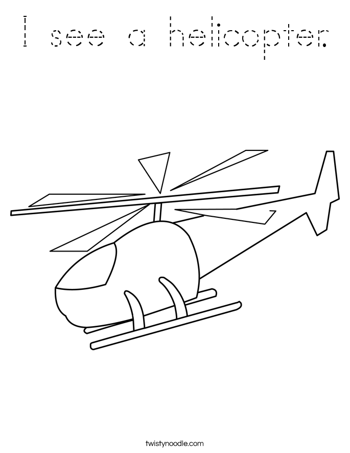 I see a helicopter. Coloring Page
