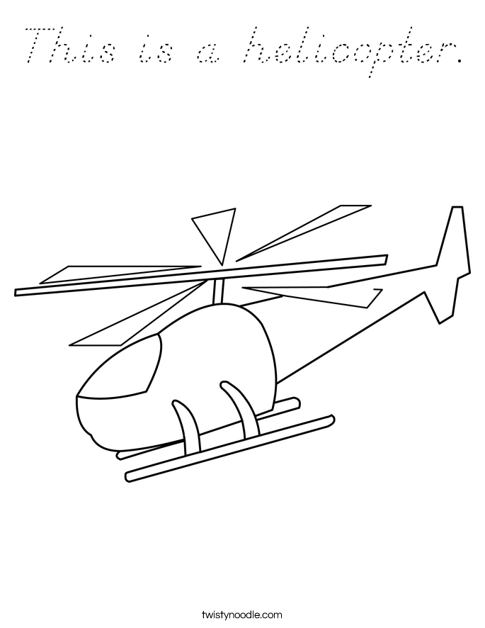 This is a helicopter. Coloring Page