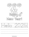 Hello 2025! Worksheet