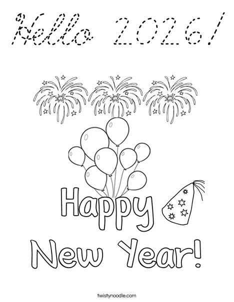 Hello 2016 Coloring Page