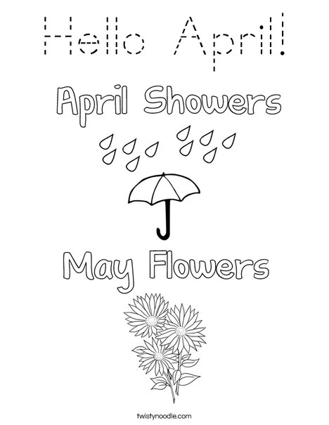 Hello April! Coloring Page