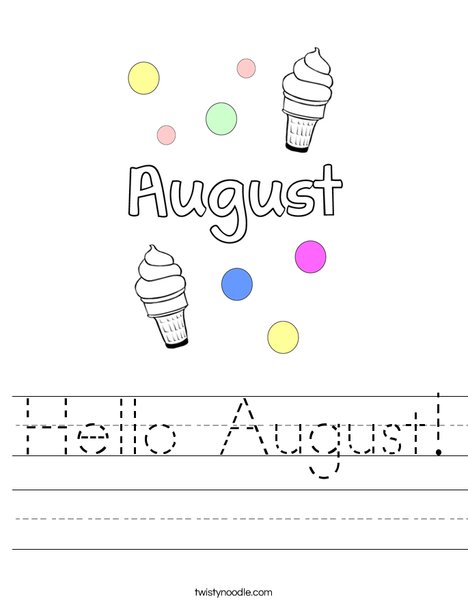 Hello August! Worksheet