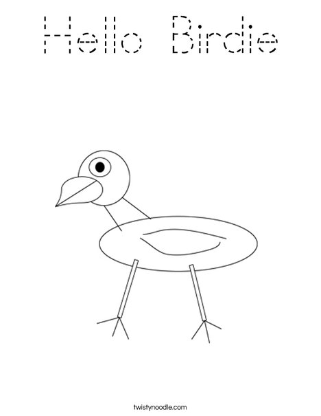 Hello Birdie Coloring Page