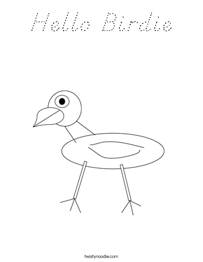Hello Birdie Coloring Page