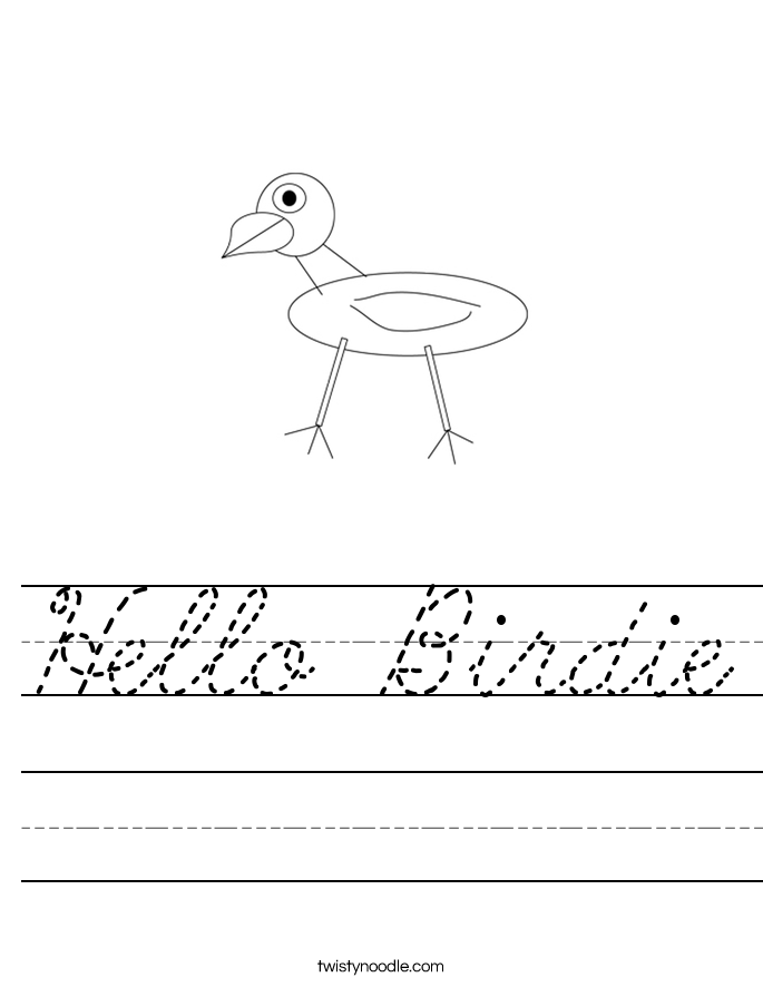 Hello Birdie Worksheet