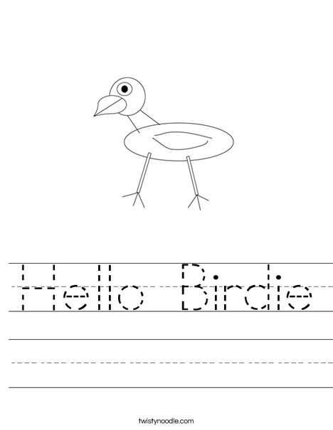 Hello Birdie Worksheet