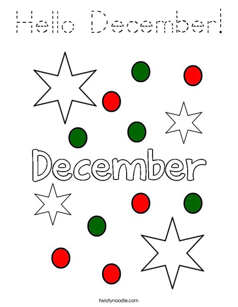 Hello December! Coloring Page
