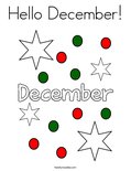 Hello December! Coloring Page