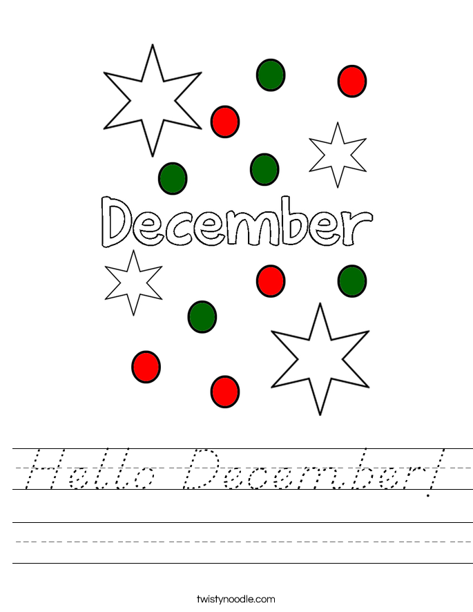 Hello December! Worksheet