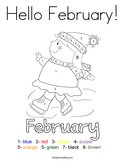 Hello February Coloring Page